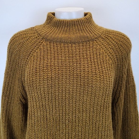 Cupcakes and Cashmere Griffith Vintage Gold Green Chunky Knit Sweater Small - Picture 4 of 15